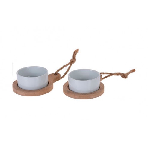 Bol con Base Madera Set 2U D.7.5cm