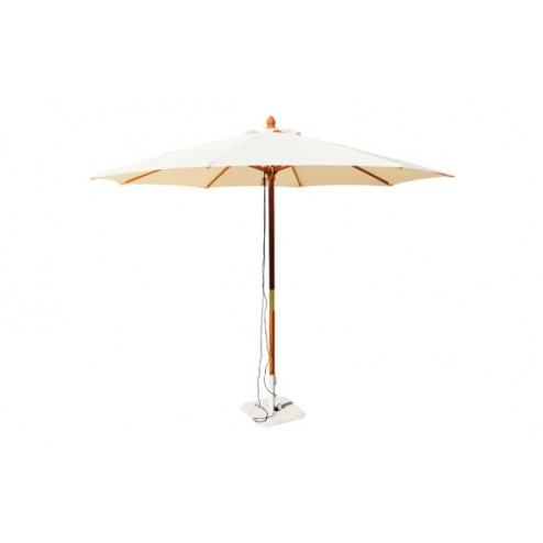 Parasol Madera Crudo Qfplus 300 Cm Tubo 48 Mm