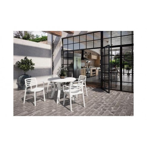 Mesa Redonda Jazmin Blanco Resol Diam. 100 Cm