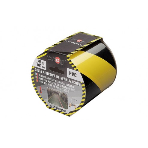Cinta Adhesiva Señalizacion Target 33 Mx100mm AMARILLA/NEGRA