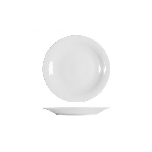 Plato Porcelana Grabado Blanco Presentacion-31cm