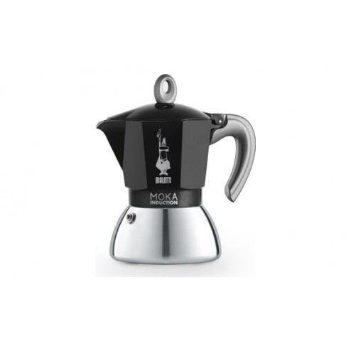 Cafetera Moka Induction Aluminio/Inox Bialetti 4 TAZAS NEGRA