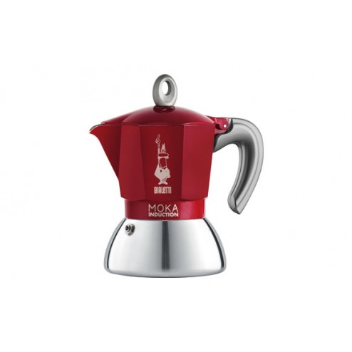Cafetera Moka Induction Aluminio/Inox Bialetti 2 TAZAS ROJA