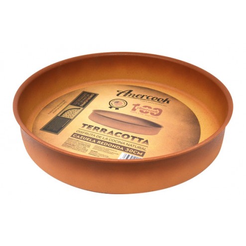 Cazuela Baja sin Tapa Aluminio Forjado Terracota 32cm inducción