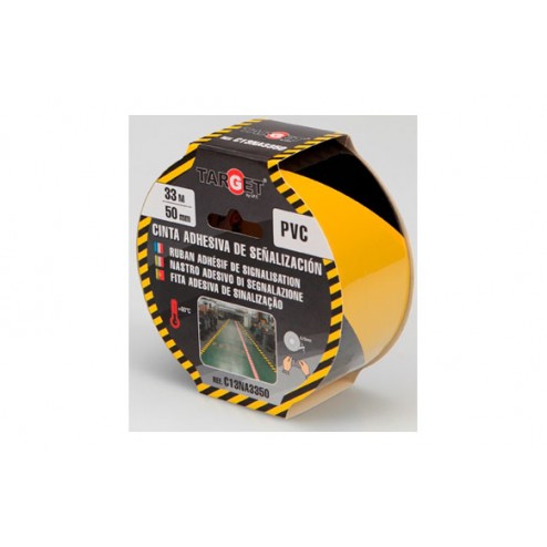 Cinta Adhesiva Señalizacion Target 33 Mx50mm AMARILLA/NEGRA