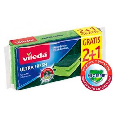 Estropajo Salvauñas 2+1 Vileda Ultra Fresh
