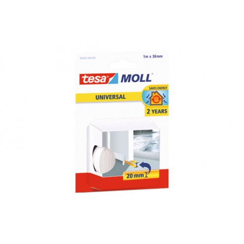 Burlete Bajo Puerta Caucho Adhesivo Tesa Tape Tesa Umbral 1Mx38mm Blanco Tesamoll