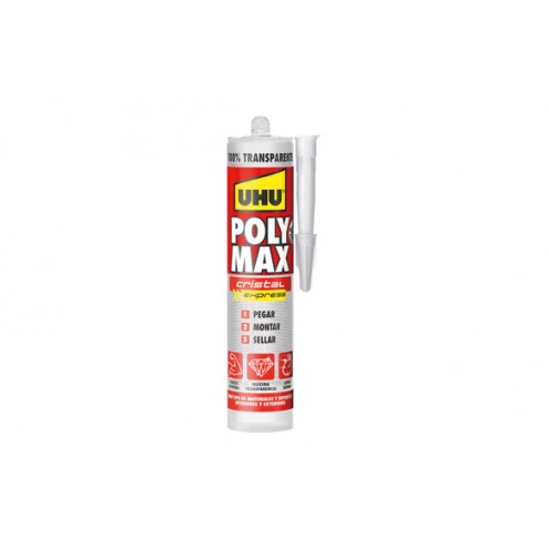 Adhesivo Montaje y Sellador Poly Max Uhu 300 Gr Cristal Express