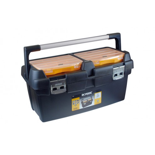 Caja Herramientas Abs Negro Profesional Ironside 600x305x295mm Asa Aluminio