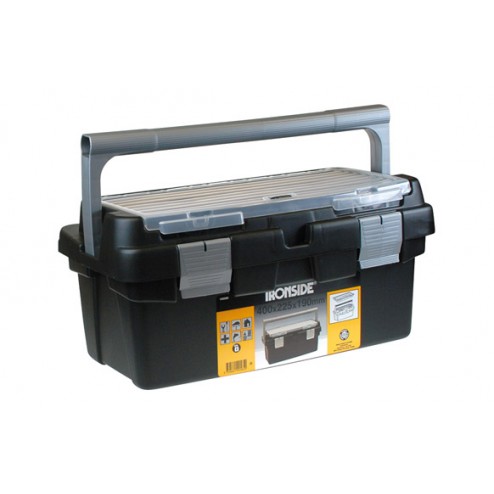 Caja Herramientas Abs Negro Profesional Ironside 400x225x190mm Asa Plástico