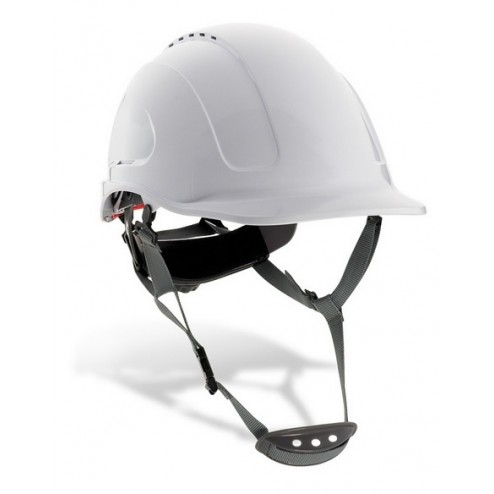 Casco Proteccion con Barbuquejo Steelpro Mountain Blanco