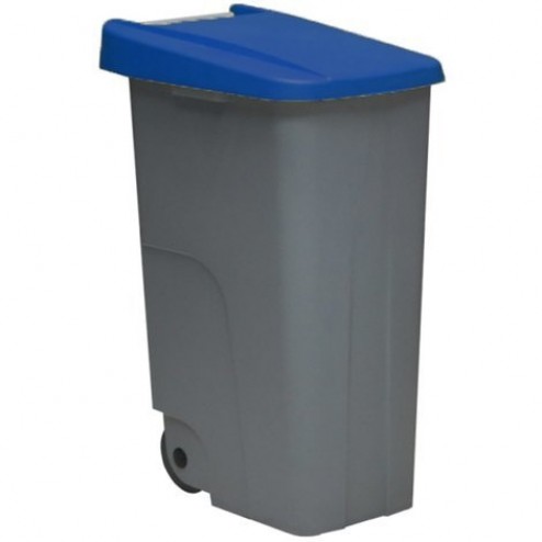 Contenedor Basura Gris Eco Denox 110L Tapa Azul