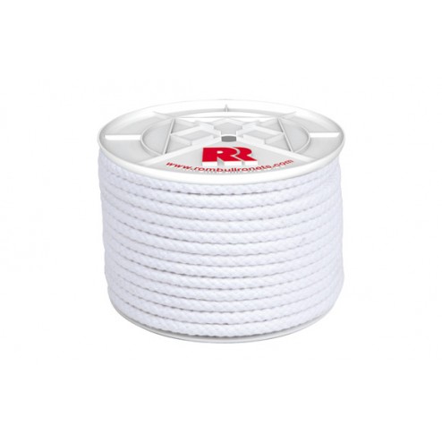 Cuerda Algodon Trenzado con Alma Diam.8mm 100m Blanco
