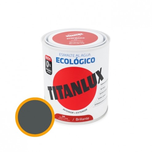 Esmalte Ecologico Al Agua Brillante Titanlux 2,5 L Gris Medio