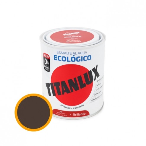 Esmalte Ecologico Al Agua Brillante Titanlux 2,5 L Tabaco