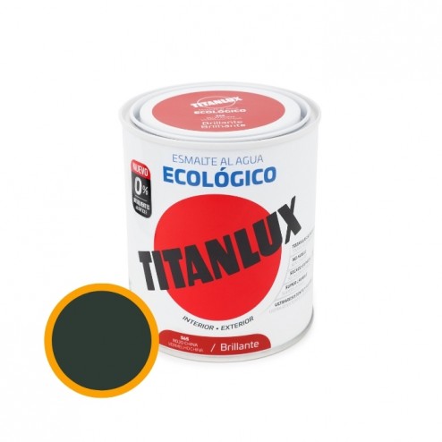 Esmalte Ecologico Al Agua Brillante Titanlux 750 ml Verde Carruaje