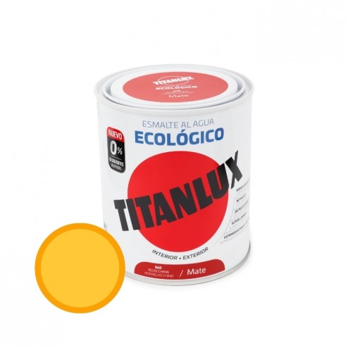 Esmalte Ecologico Al Agua Mate Titanlux 750 ml Amarillo Luminoso