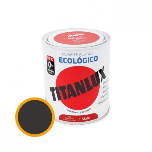 Esmalte Ecologico Al Agua Mate Titanlux 750 ml Negro