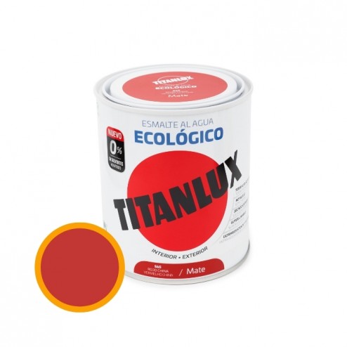 Esmalte Ecologico Al Agua Mate Titanlux 750 ml Rojo China