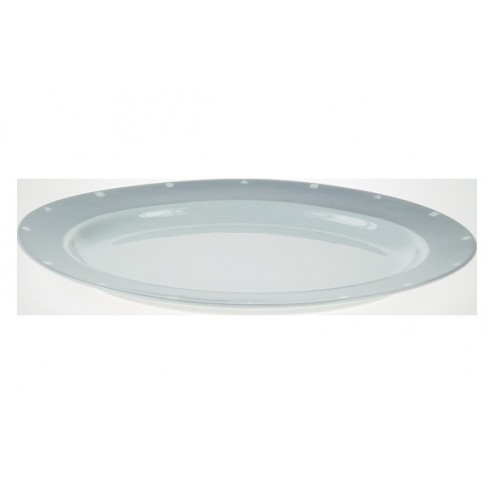 Fuente Oval Porcelana Decorada Gris 545