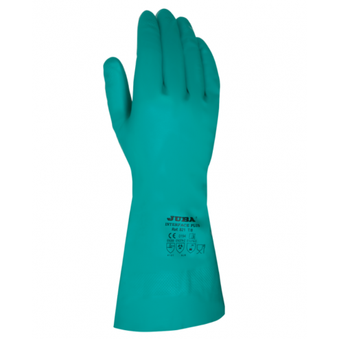 Guante Nitrilo Verde Flocado 0.8X330 Juba T 7