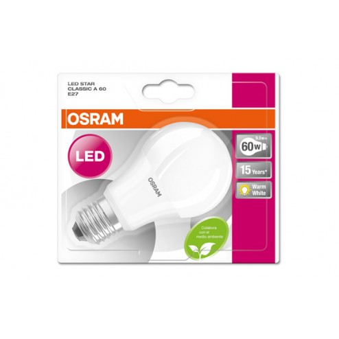 Lampara Led Estandar 806Lm Osram E27 9,5W Luz Calida (2700K)