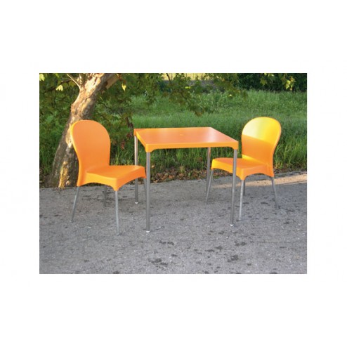 Mesa Ermes Naranja 75x75 cm