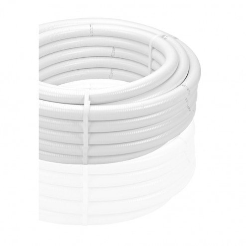 Tubo Flexible Aire Acondicionado Pvc Blanco Diam.16mm 50m