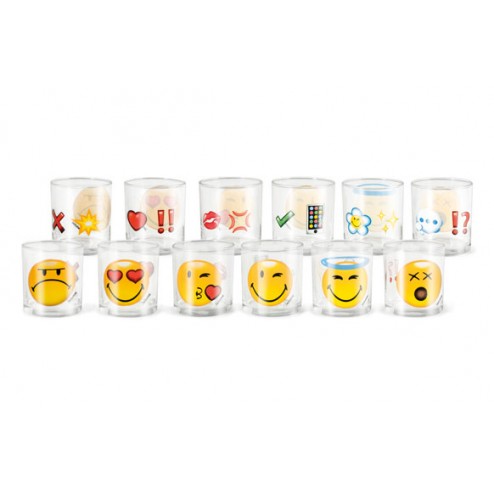 Vaso Agua Vidrio Smiley Emoticon 25 Cl 