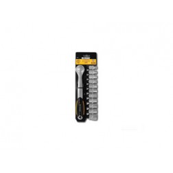 Llave Carraca Profesional de 52 Dientes Ironside con 11 Vasos, Mango Bicomponente