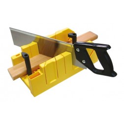 Caja Para Ingletes Plastica 300 X 130 Mm Stanley + Serrucho Costilla