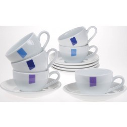 Taza Cafe Porcelana Juego 6 Unidades Coor Textile