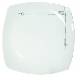 Taza Cafe con Plato Porcelana Juego 6 Unidades Qfplus Duet Grey