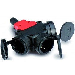 Adaptador Triple Tt 16A Goma Famatel Ip44