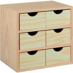 Cajonera Pino Multi 28X28X20cm Bloc 3X2