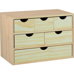 Cajonera Pino Multi 28X40X20cm Bloc-3X2X1