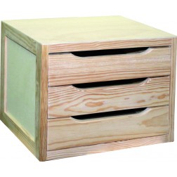 Cajonera Natura Pino Macizo 3 Cajones
