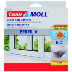 Tesamoll Cepillo Perfil V Gris Tesa Tape 5 M 