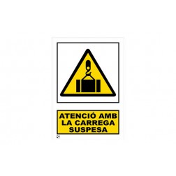Señal Advertencia Catalan Serigrafia Mataro 297X210mm Carrega Suspesa