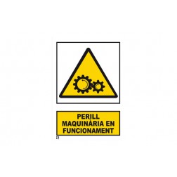 Señal Advertencia Catalan Serigrafia Mataro 297X210mm Máquinaria En Funcionament