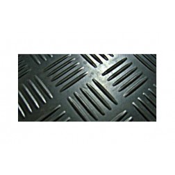 Pavimento Caucho Estribera Checker Negro Rollo de 10 M.x1,4 M. de Ancho