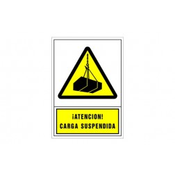 Señal Advertencia Castellano 345X245mm-Atencion Carga Suspendida