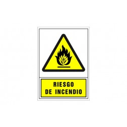 Señal Advertencia Castellano 345X245mm-Riesgo de Incendio