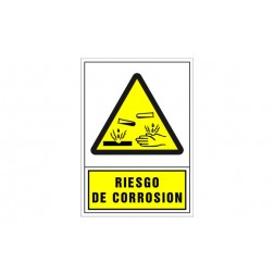 Señal Advertencia Castellano 490X345mm-Riesgo de Corrosion
