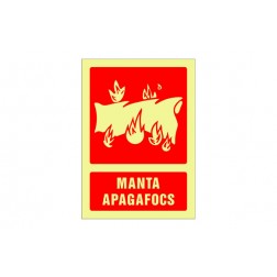 Señal Fotoluminiscente Contra Incendio Catalan 420X297mm-Manta Apagafocs