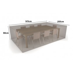 Funda Mesa Rectangular + 8 Sillas Vison Nortene 325x205xH 90