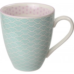 Mug Porcelana 300 ml Tokyo Celeste Borde Violeta