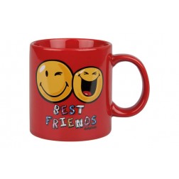 Mug Ceramica Smiley 330 ml Best Friends-Rojo