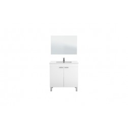 Mueble Baño 80 cm + Espejo Lc1-80 Arkitmobel Blanco 80x80x45 cm