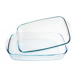 Fuente Vidrio Rectangular Set 2U 39X24 + 35X22 cm 